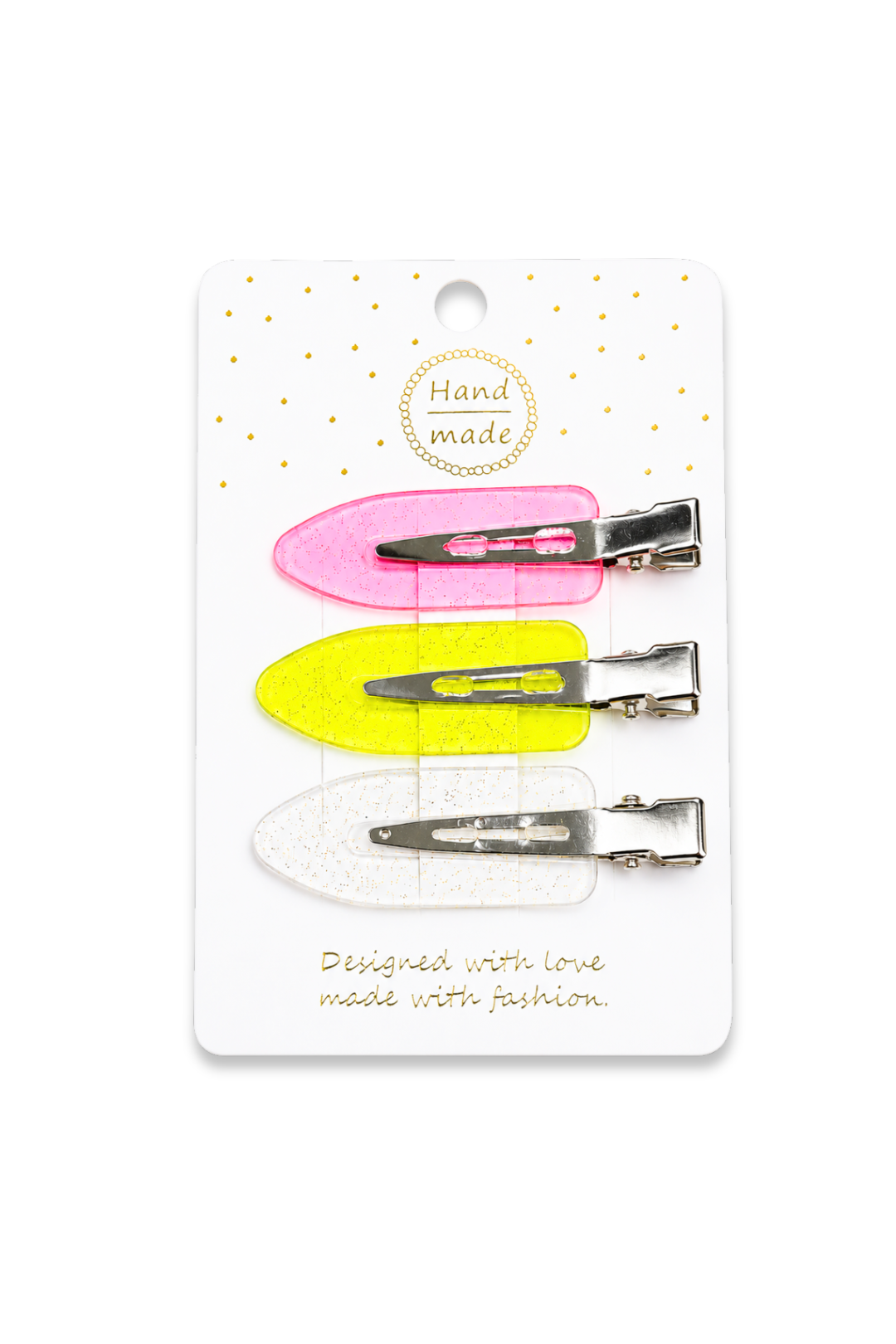 Neon Glitter Snap Hair Clip Set