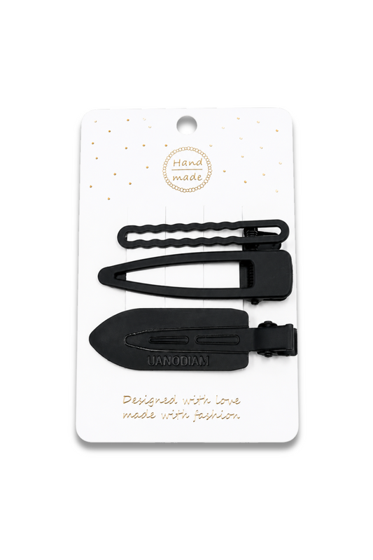 Matte Black Hair Clip Set
