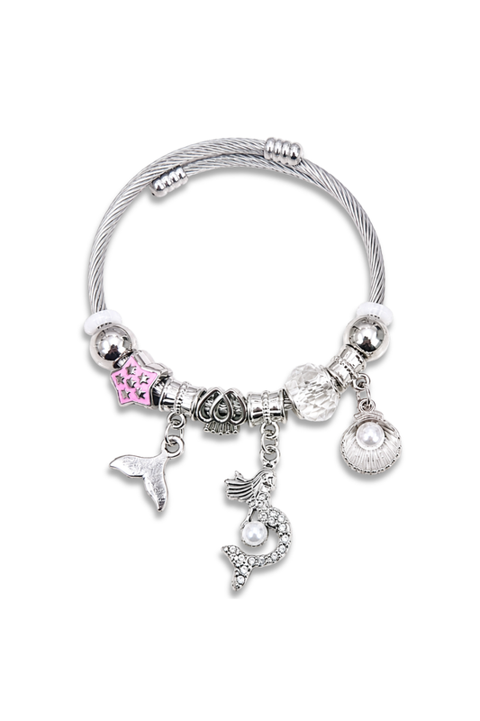 Silver Mermaid Ocean Charm Bracelet