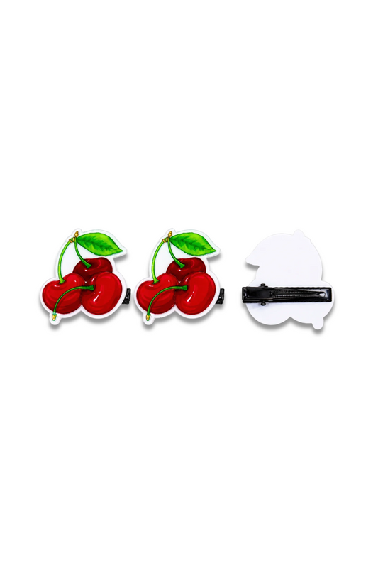 2 Piece Cherry Hair Clip Set