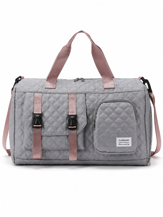 Quilted Multi-Pocket Travel Duffel Bag