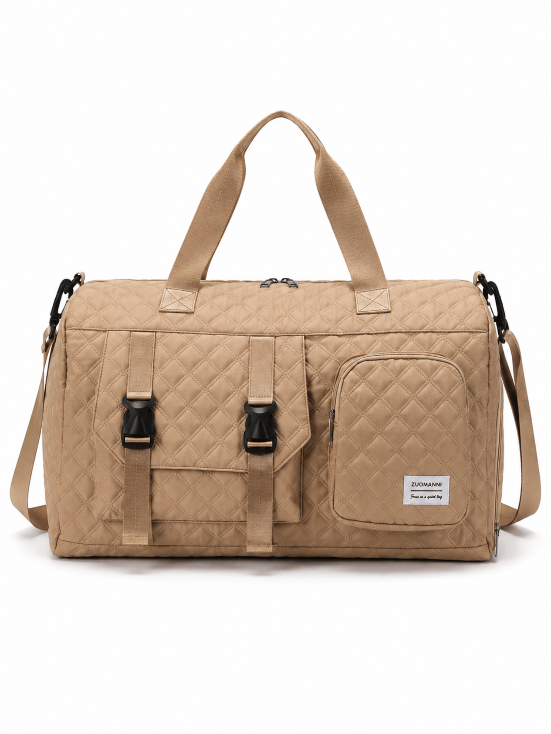 Quilted Multi-Pocket Travel Duffel Bag