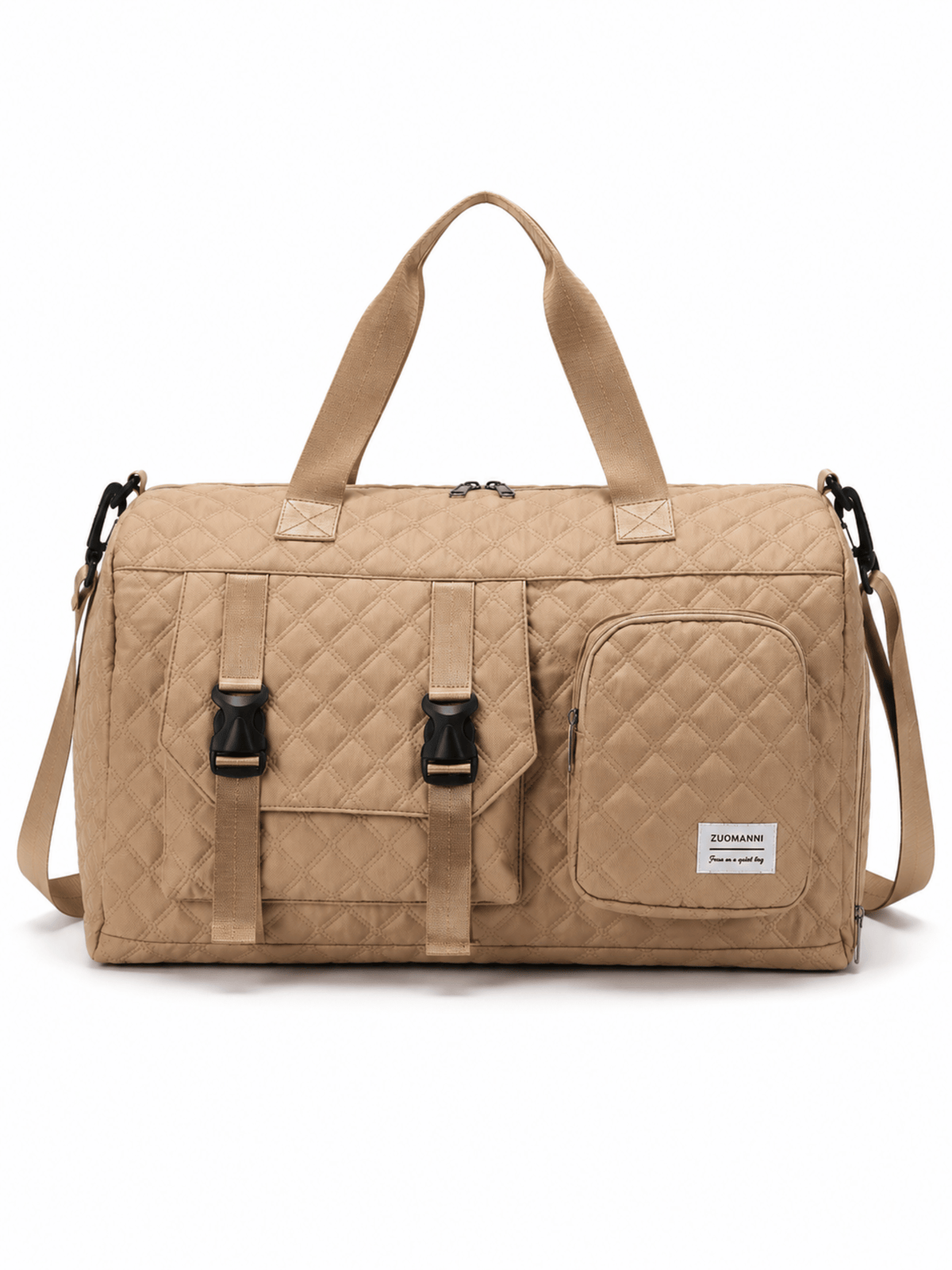 Quilted Multi-Pocket Travel Duffel Bag