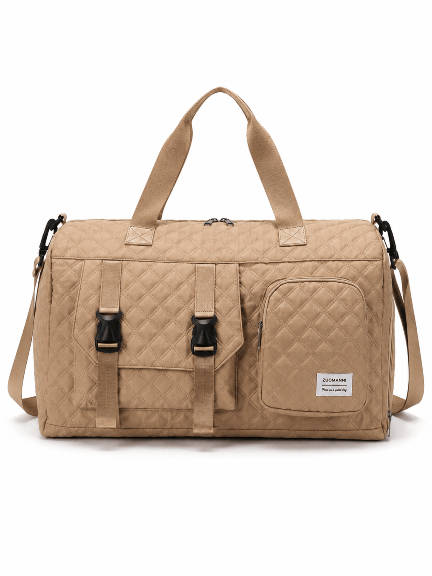 Quilted Multi-Pocket Travel Duffel Bag