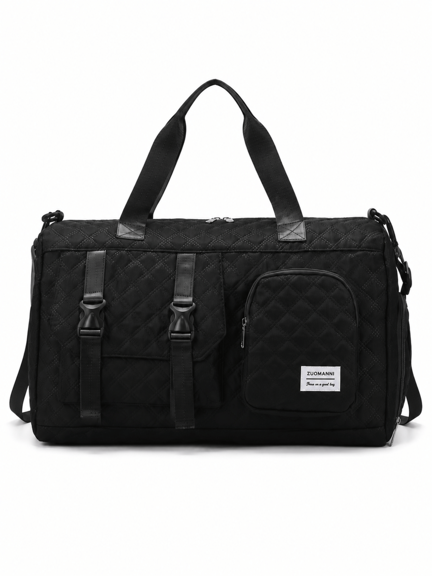 Quilted Multi-Pocket Travel Duffel Bag