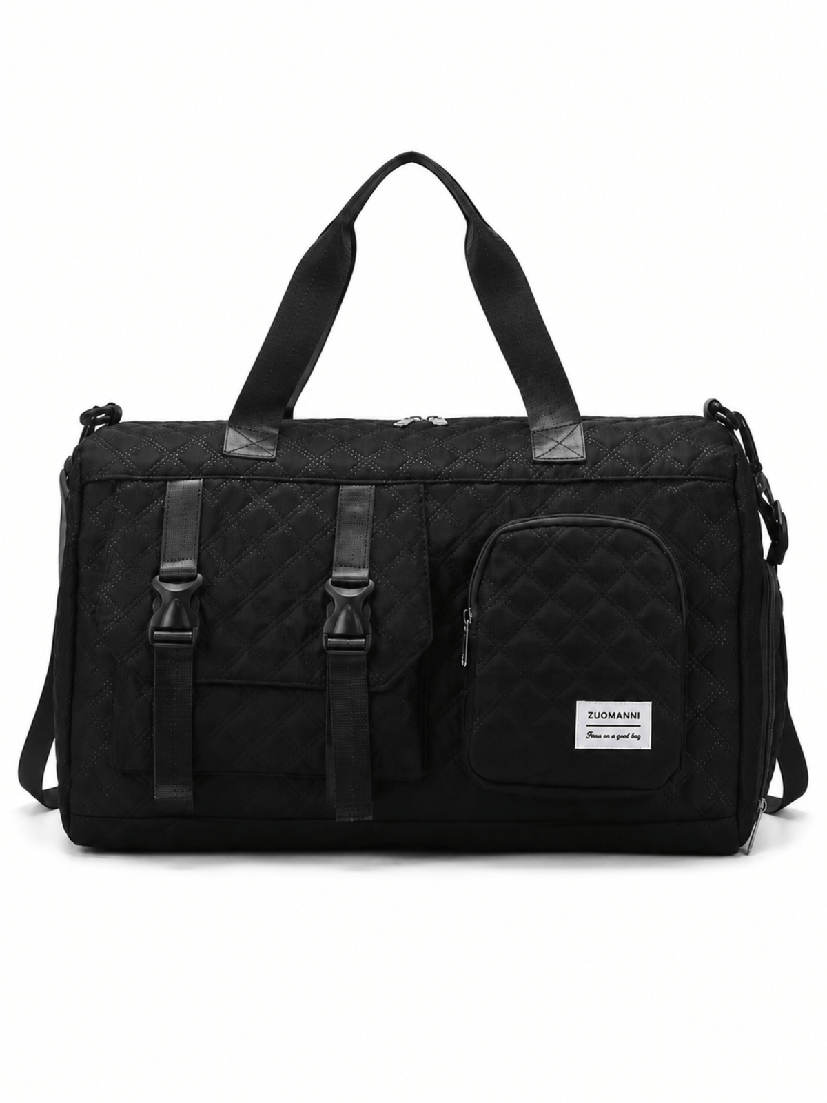 Quilted Multi-Pocket Travel Duffel Bag