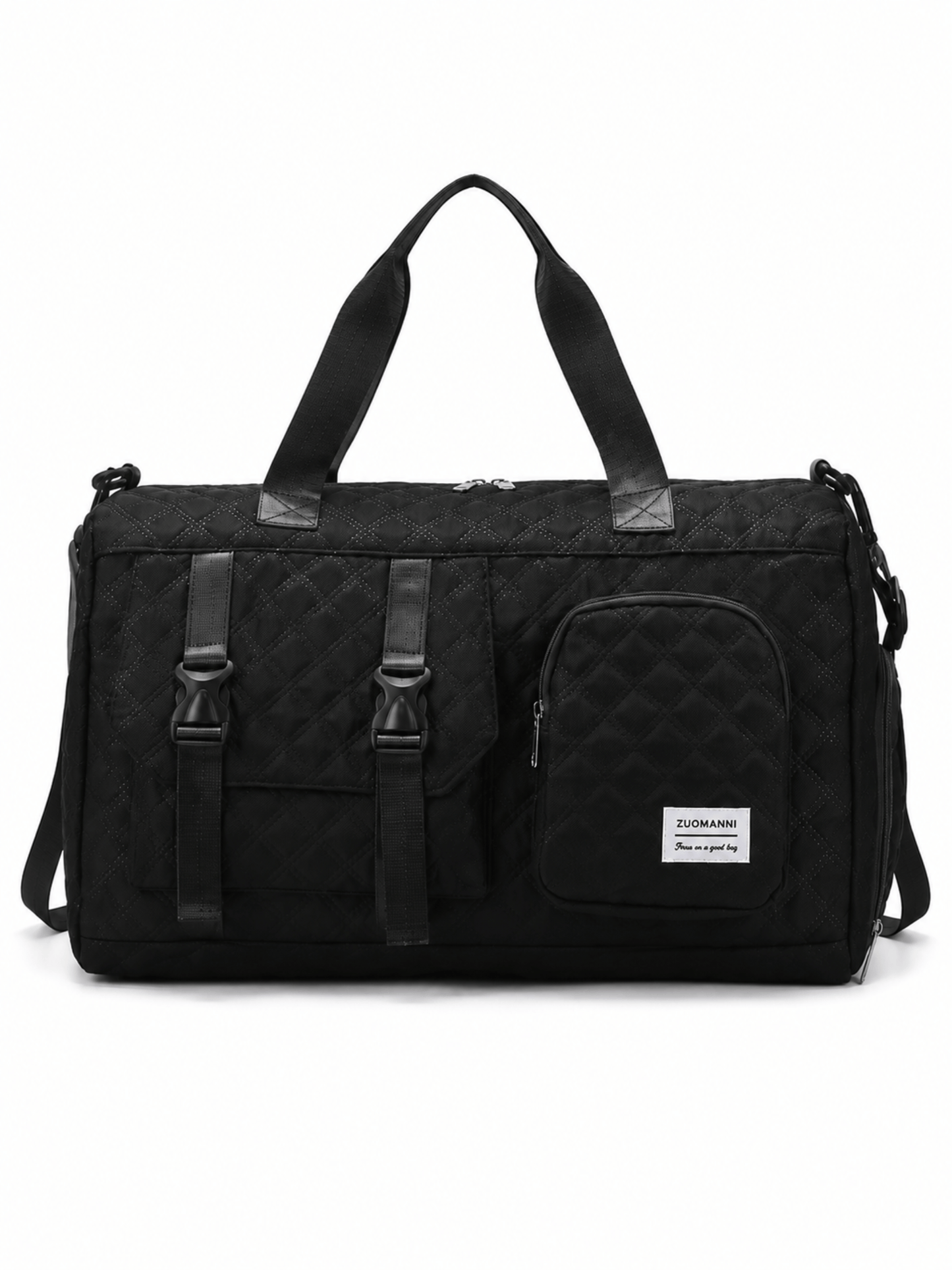 Quilted Multi-Pocket Travel Duffel Bag