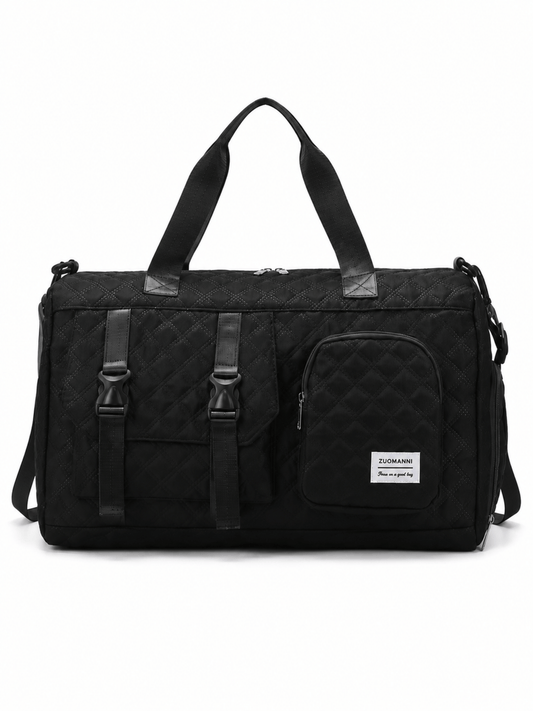 Quilted Multi-Pocket Travel Duffel Bag