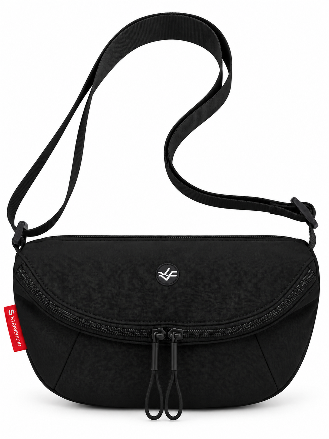 Adjustable Crossbody Sling Bag with Double Zipper