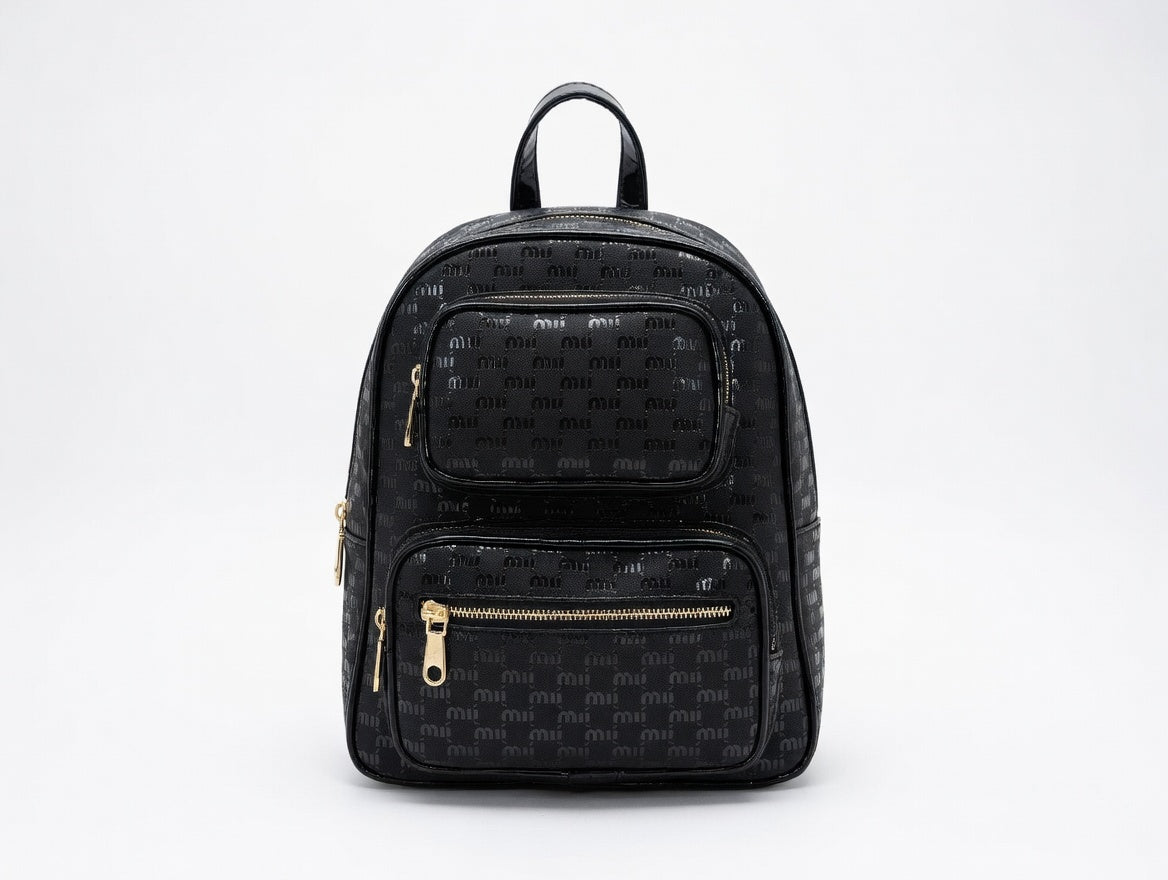 Shiny patterned mini backpacks