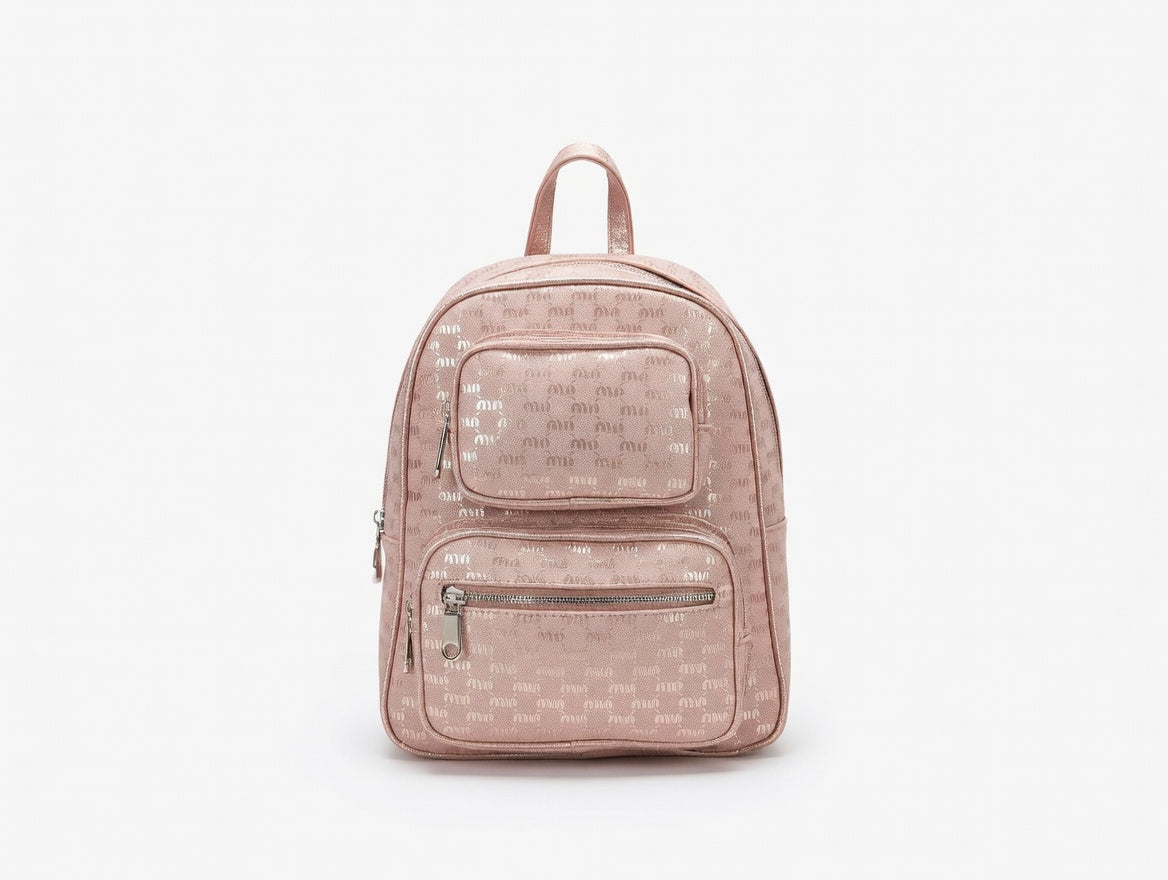 Shiny patterned mini backpacks