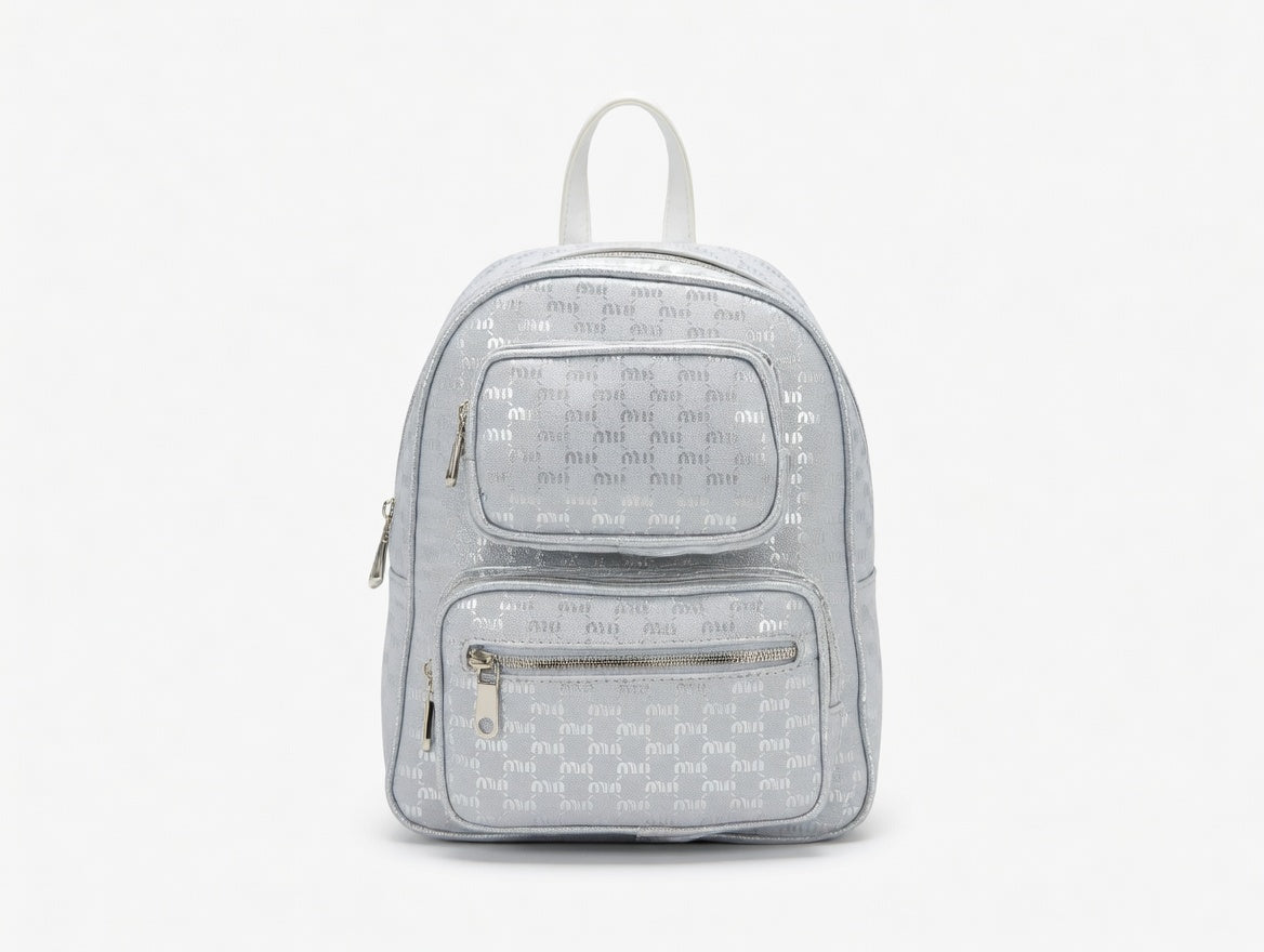 Shiny patterned mini backpacks