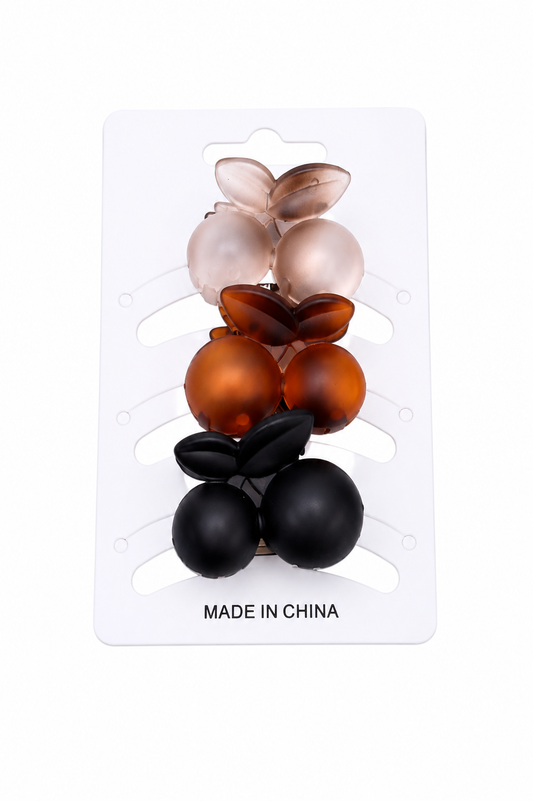Cherry 3 Piece Hair Claw Clip Set