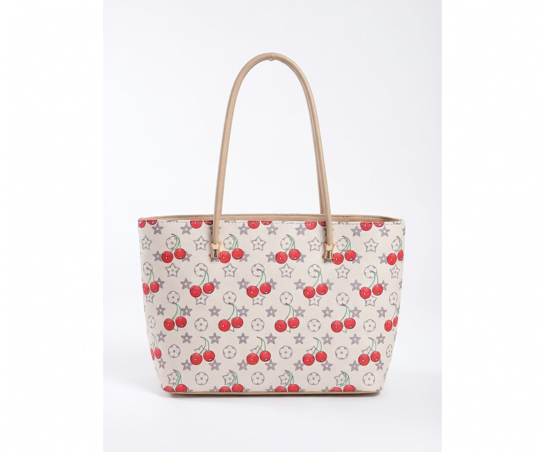 Cherry Print Tote Bag