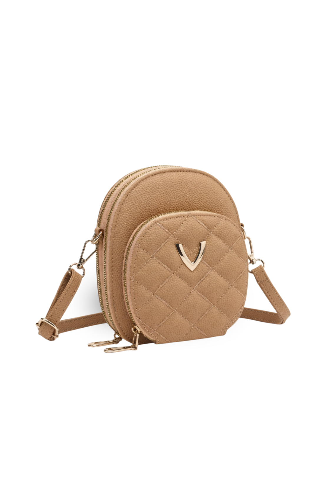 Mini Quilted Double-Zip Crossbody Bag