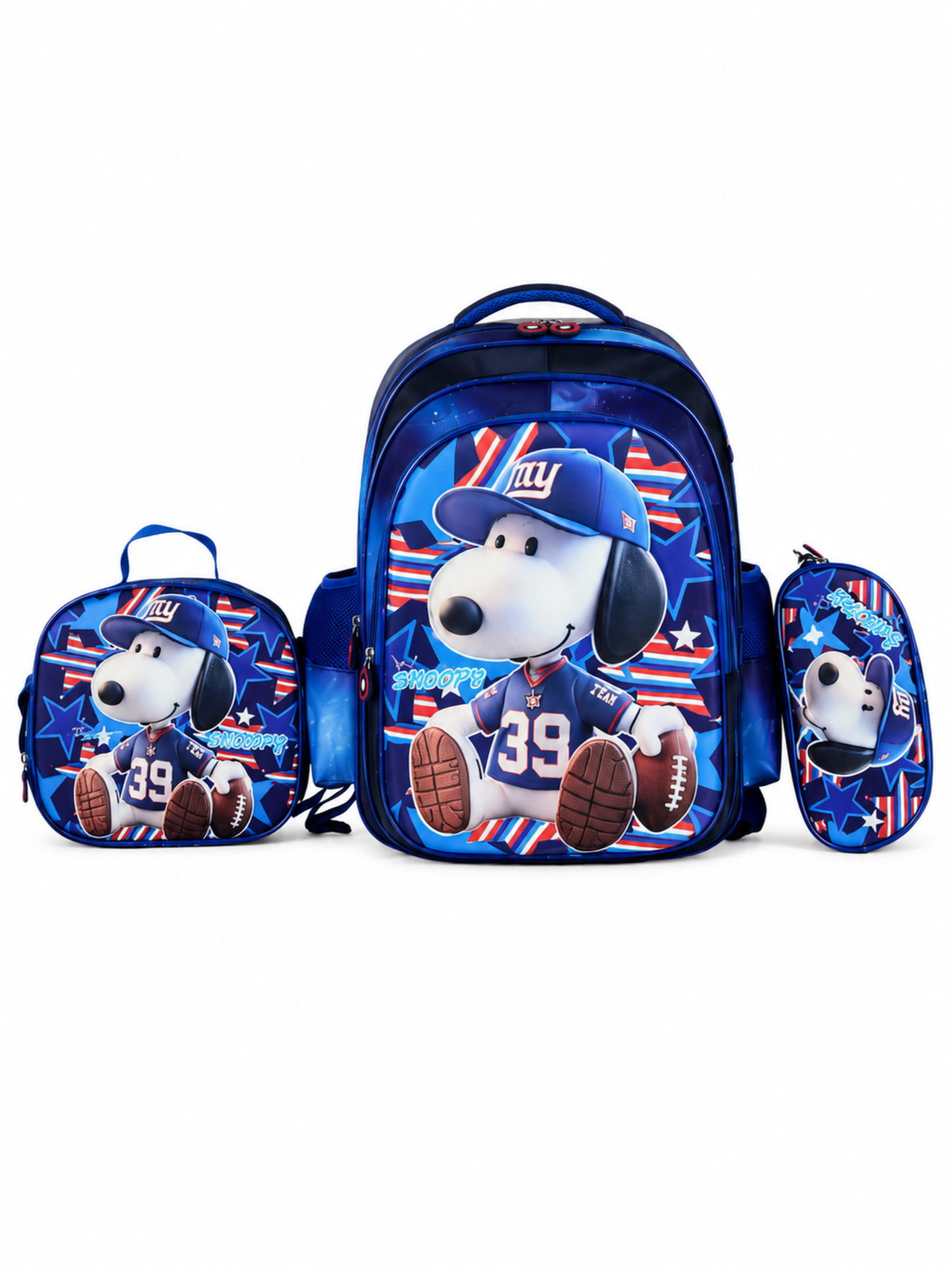 G 1007 Boys Snoopy Kids 3-Piece School Backpack Set- Backpack Lunch bag and Pencil case
