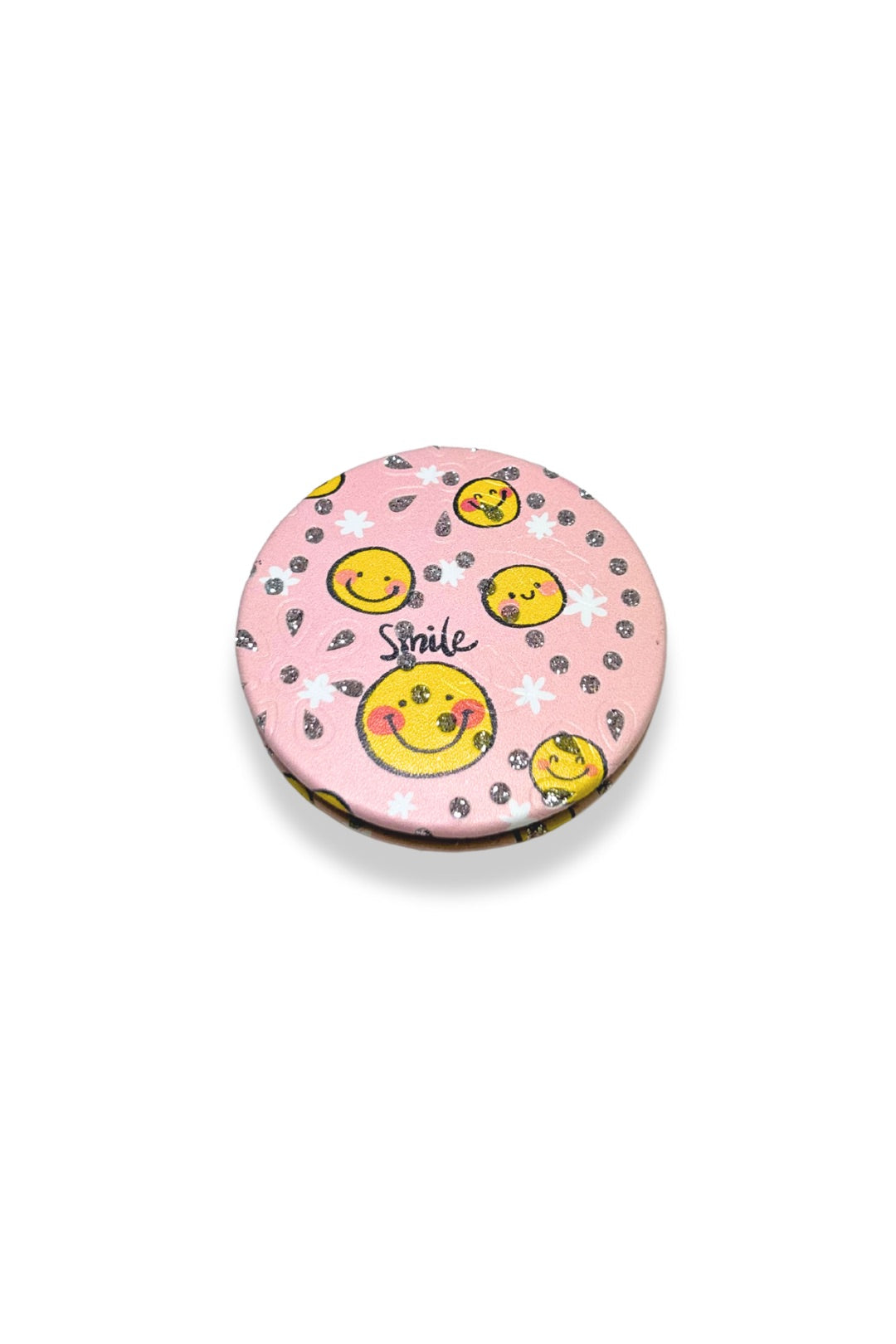 Smiley Face Cosmetic 2 in 1 Plane and Magnifying Glass Mirror