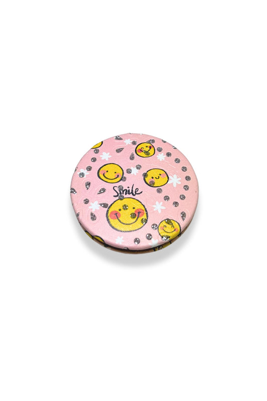 Smiley Face Cosmetic 2 in 1 Plane and Magnifying Glass Mirror