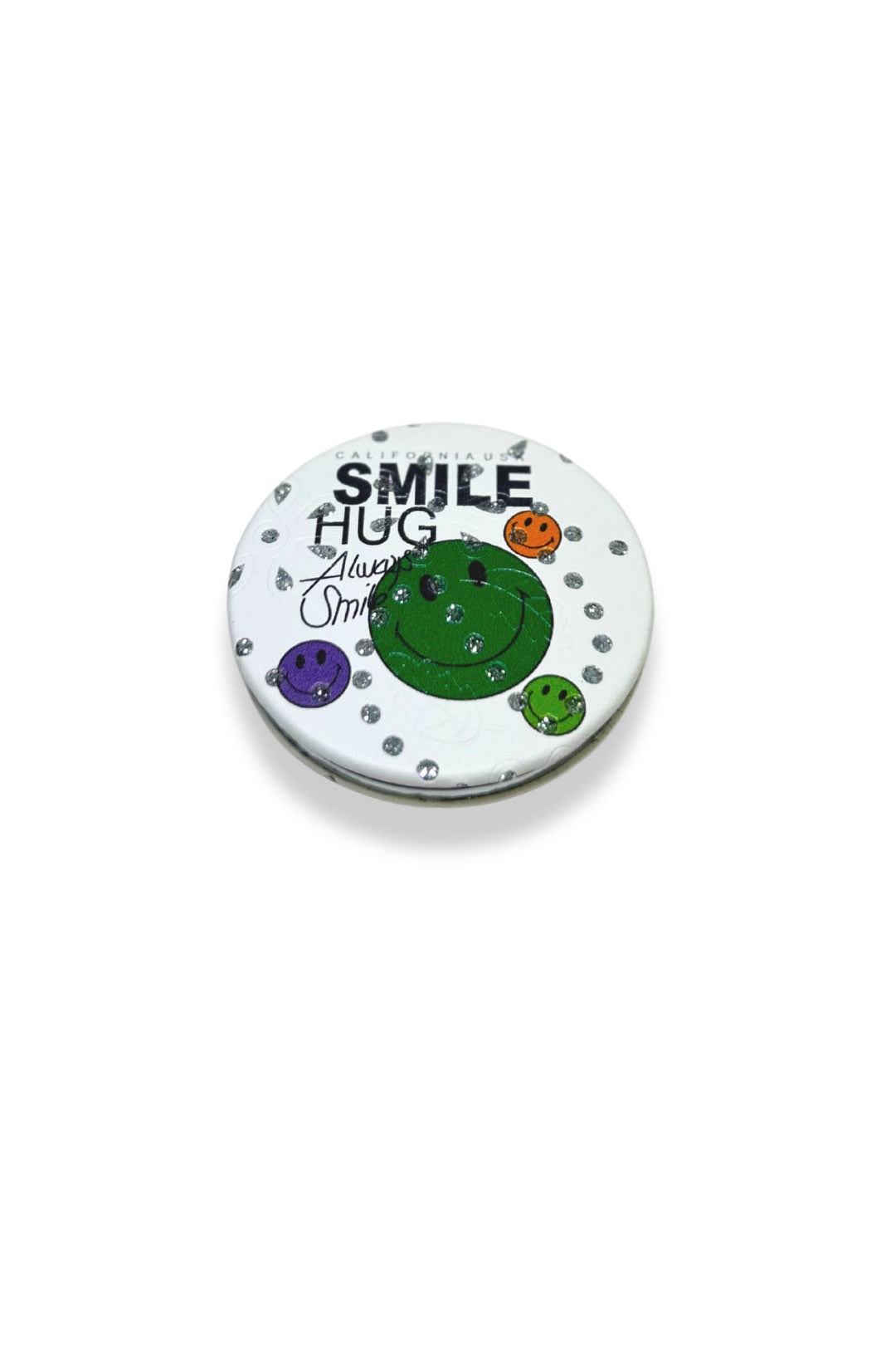 Smiley Face Cosmetic 2 in 1 Plane and Magnifying Glass Mirror