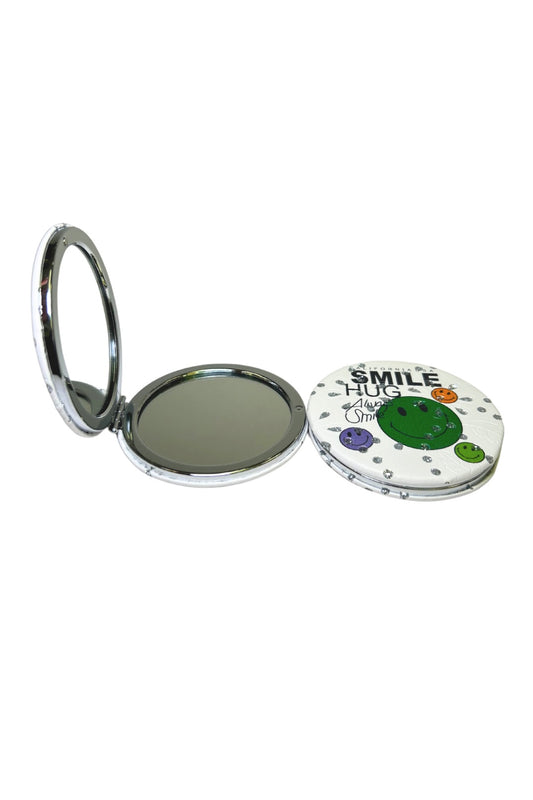 Smiley Face Cosmetic 2 in 1 Plane and Magnifying Glass Mirror