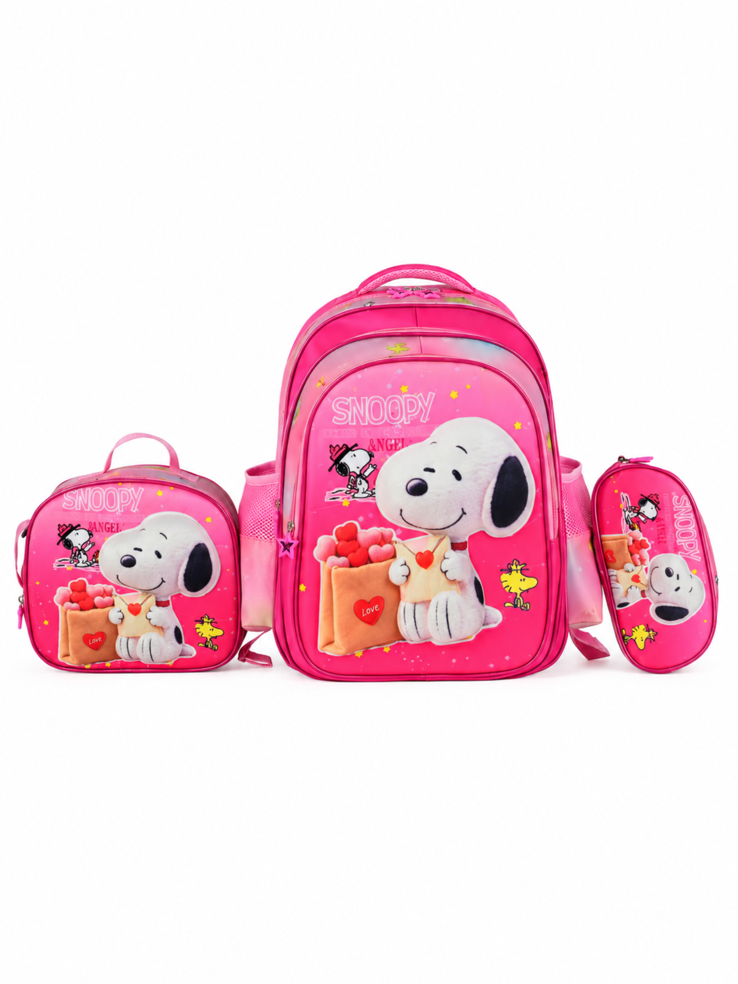 G 1007 Girls - Snoopy Kids 3-Piece Backpack Set - Lunch bags & Pencil Case