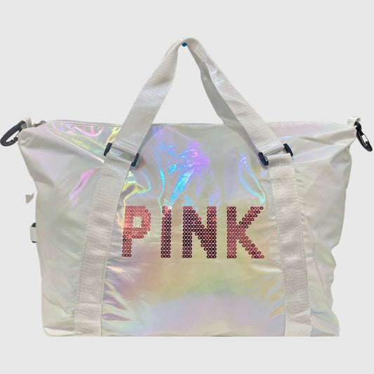 A1297 PINK Holographic Tote / Duffel Bag
