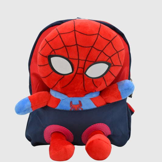 Navy Blue Mini Backpack With Red Removable Spider-Man Plush Toy
