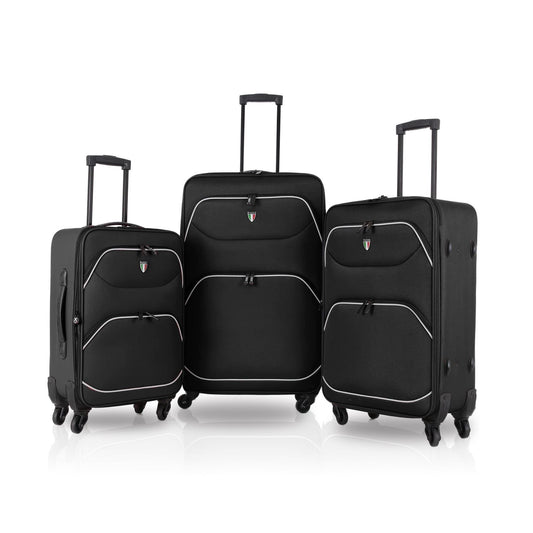 Tucci Black Softside Luggages <br><span style= "color:#FF0000;"><strong> Prices Coming Soon </strong></span>