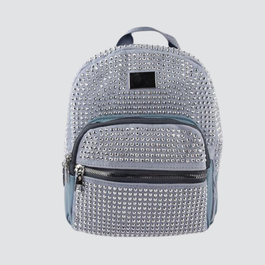 Blue Mini Rhinestone Fashion Backpack