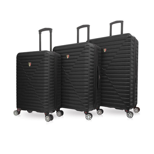 Tucci Black Ribbed Hard Case Luggages <br><span style= "color:#FF0000;"><strong> Prices Coming Soon </strong></span>