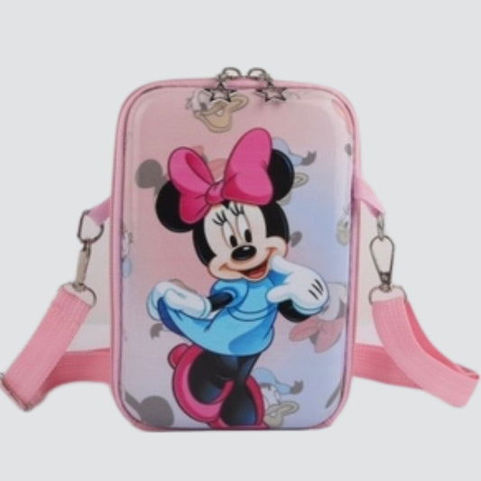 Pink Rectangular Minnie Mouse Crossbody Bag
